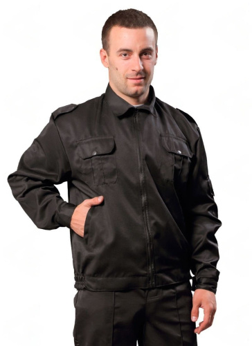 Костюм (куртка, брюки) ДОЗОР 35хб/65пэ, пл.210, черный