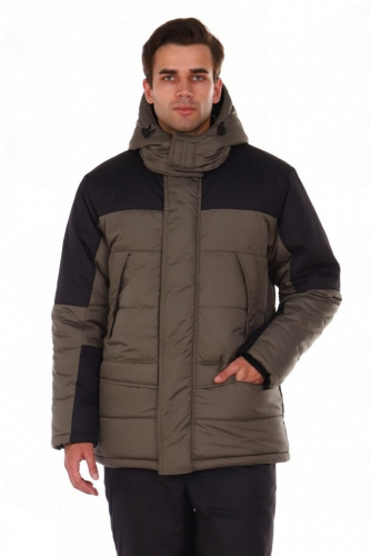 Куртка утепленная ТНЗМИМ-2 на замке ткань ДЮСПО 100пэ, пл.110, хаки/чёрн., р.48-50/170-176