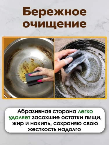 Губки бытовые  для сильных загрязнений TETEX PRO 95х70х44 мм., 4 штуки