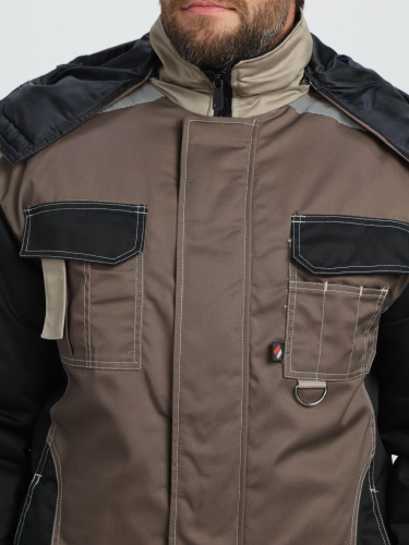 Костюм утепленный с брюками МЕГА 35хб/65пэ, пл.240, корич/чер/беж., р.48-50/170-176