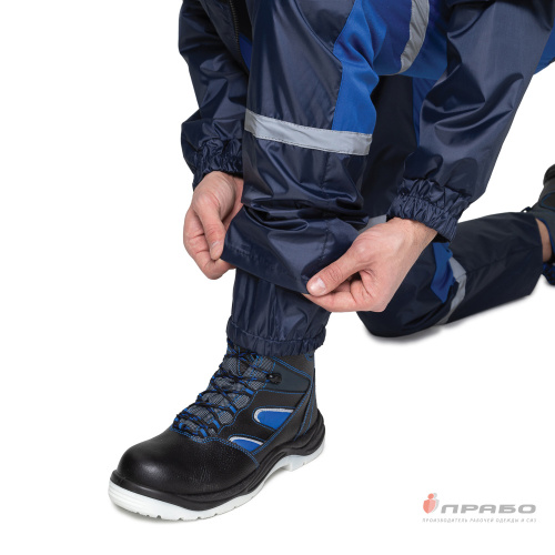 Костюм с п/к АВТОТЕХНИК 100пэ + 30хб/70пэ, темно-синий/василёк