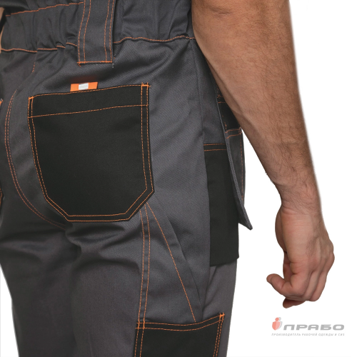 Полукомбинезон БРЕНД 35 хб/65 пэ, пл.240, серый/черный