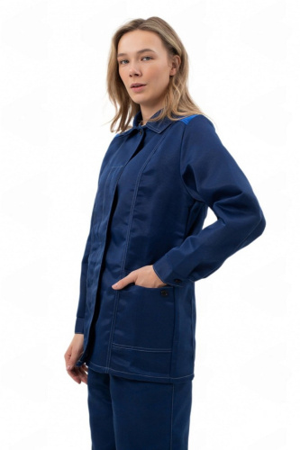 Костюм женский с брюками ЛАДА 20хб/80пэ, пл.200, т.син/василек