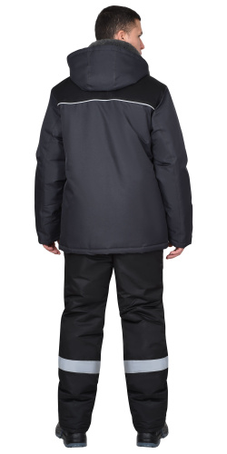 Куртка утепленная СИРИУС-МАСТЕР-М 100пэ, пл.180, темно-серый/черный, ТОЛЬКО р.56-58/182-188