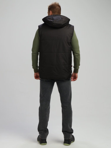 Жилет утепленный РЕЗКО РЕСПЕКТ на замке, с капюшоном, 100пэ, пл.135, черн.