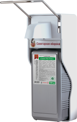 Дозатор  ДУ-САНИТ 010 логтевой, пластик, сталь,белый, 1000 мл