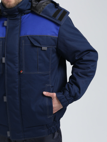 Куртка утепленная ФЛОФТ ФАВОРИТ короткая на замке ткань БАЛТЕКС  35хб/65пэ, пл.240, т.син/вас/сер.