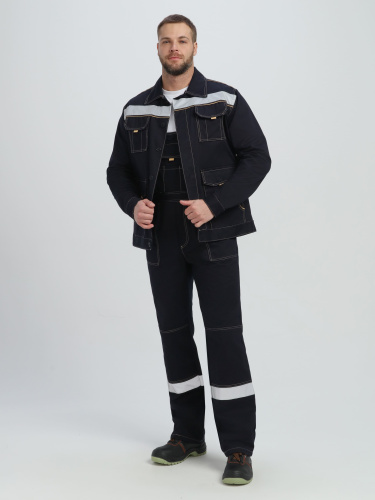 Костюм с п/к ТРОЯ 100хб, пл.320, темно-синий/бежевый