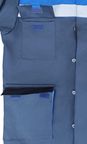 Костюм с брюками КАРЕЛИЯ-1 ПРЕМИУМ 80 хб/20 пэ, пл.260, темно-синий/василек