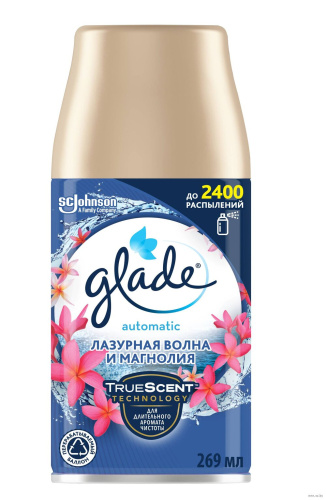 Автоматический освежитель воздуха GLADE AUTOMATIC лазурная волна и магнолия 269 мл