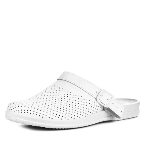 Сабо с перфорацией мужские, белые