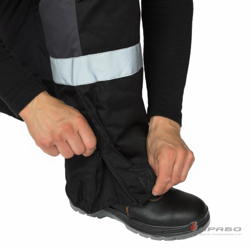 Костюм утепленный с п/к ПРОФЕССИОНАЛ 2 УЛЬТРА 35хб/65пэ, пл.200, темно-серый/черный, р.52-54/170-176