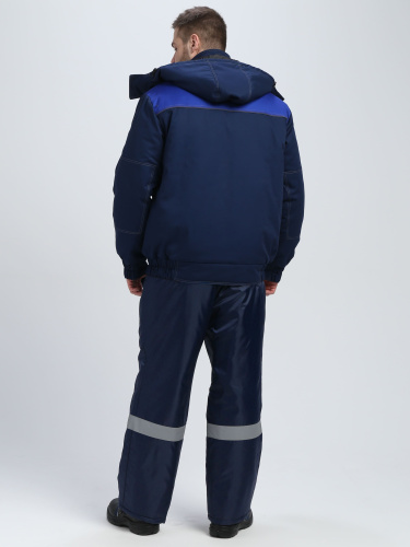 Куртка утепленная ФЛОФТ ФАВОРИТ короткая на замке ткань БАЛТЕКС  35хб/65пэ, пл.240, т.син/вас/сер.