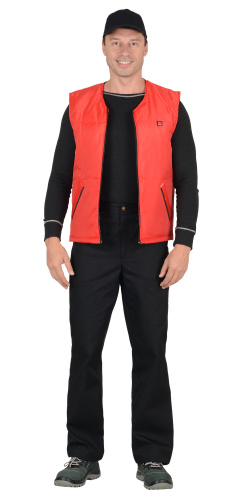 Жилет утепленный СИРИУС-КАССИР на замке, 100пэ, пл.105, красный