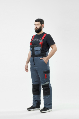 Костюм утеплённый с п/к ИНТЕГРАТОР ПЛЮС 35хб/65пэ, пл.240, сер/черн/красн., р.56-58/182-188