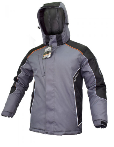 Куртка утепленная PROFESSIONAL на замке 100пэ, пл.150, сер/чёрн.