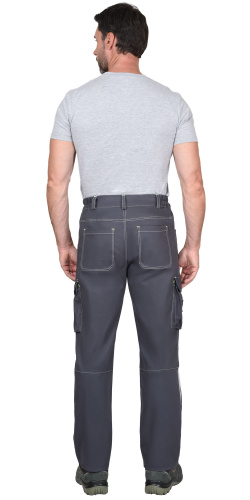 Костюм с брюками ДЖЕТ СТРЕЙЧ 35 хб/65 пэ, пл.260, темно-серый/синий