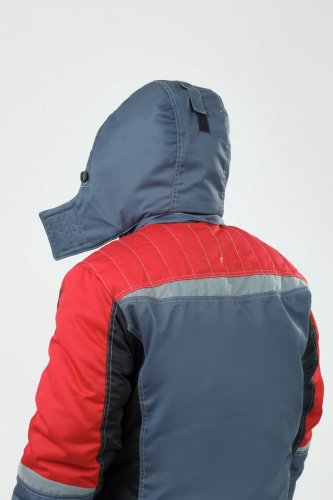 Костюм утеплённый с п/к ИНТЕГРАТОР ПЛЮС 35хб/65пэ, пл.240, сер/черн/красн., р.56-58/182-188