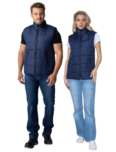 Жилет утепленный ОФИС на замке, 100пэ, пл.90, т.синий