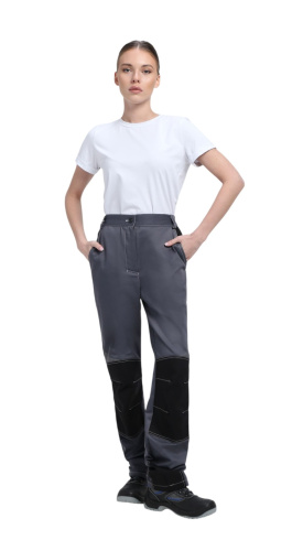 Костюм женский с брюками ФОРМУЛА-1 35хб/65пэ, пл.240, сер/красн/черн.