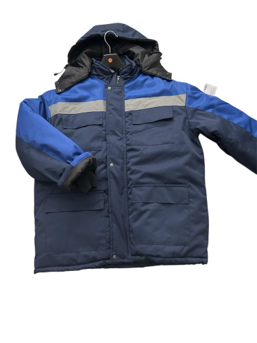 Куртка утепленная ПРОФ на замке ткань Грета МОГОТЕКС 51хб/49пэ, пл.210, т.син/вас.