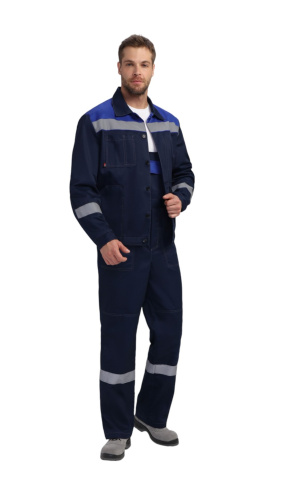 Костюм с п/к ЛИГОР ЛЕГИОН ПРЕМИУМ-2 35хб/65пэ, пл.240, темно-синий/василек