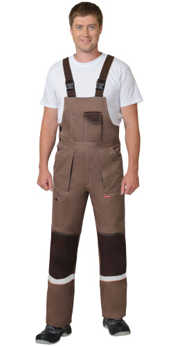 Костюм с полукомбинезоном СИРИУС-РОДОС 35хб/65пэ, пл.240, св.коричневый/тем.коричневый