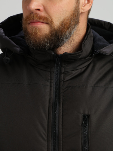 Жилет утепленный РЕЗКО РЕСПЕКТ на замке, с капюшоном, 100пэ, пл.135, черн.