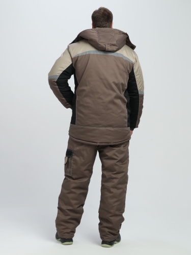 Костюм утепленный с брюками МЕГА 35хб/65пэ, пл.240, корич/чер/беж., р.48-50/170-176
