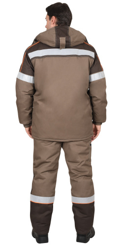 Костюм утепленный с брюками СИРИУС-РОДОС, 35хб/65пэ, пл.245, коричневый, р.52-54/182-188
