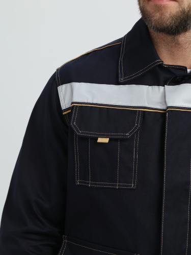 Костюм с п/к ТРОЯ 100хб, пл.320, темно-синий/бежевый