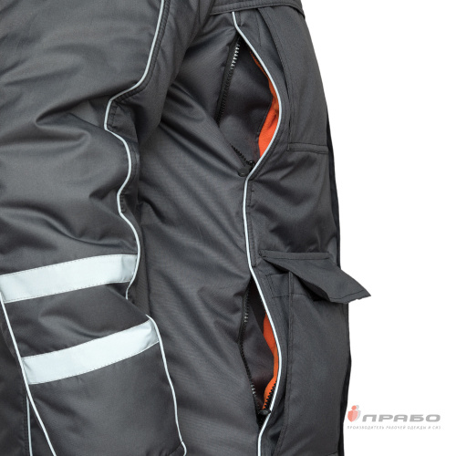 Куртка утепленная АЛЯСКА УЛЬТРА 100пэ, пл.170, темно-серая, размер  ликвидация только 52-54/170-176 и 60-62/182-188