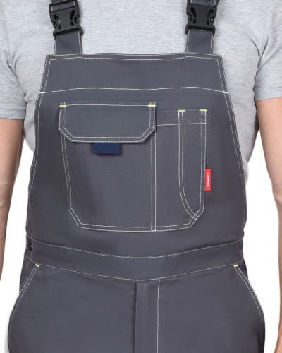 Полукомбинезон ДЖЕТ СТРЕЙЧ 35 хб/65 пэ, пл.260, темно-серый/синий