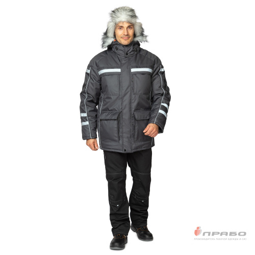 Куртка утепленная АЛЯСКА УЛЬТРА 100пэ, пл.170, темно-серая, размер  ликвидация только 52-54/170-176 и 60-62/182-188