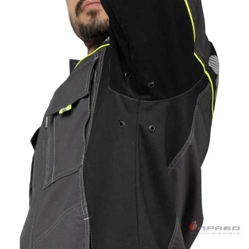 Костюм с брюками БРЕНД-1 КОРПОРАТИВ 35 хб/65 пэ, пл.240, темно-серый/черный