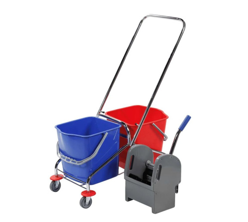 Тележка уборочная двухведерная 2х23л (металл) с отжимом