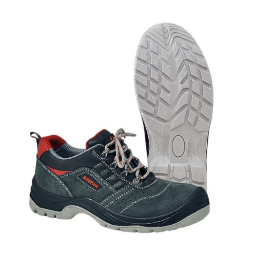 Полуботинки СКОРПИОН СТАРТ замшевые с ТП на ПУ/ТПУ, т.сер/красн.