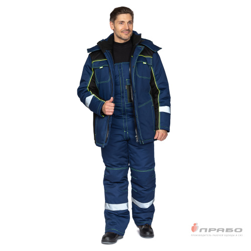 Костюм утепленный с п/к БРЕНД-К 35хб/65пэ, пл.200, темно-серый/черный/оранжевый, р.48-50/170-176