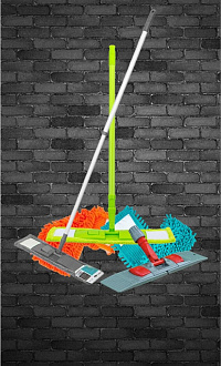 ШВАБРЫ, НАСАДКИ, ДЕРЖАТЕЛИ 40 см.