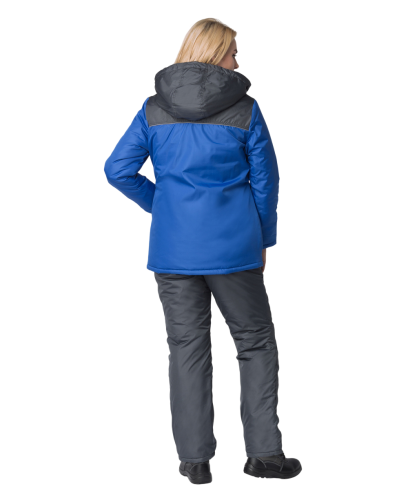 Куртка утепленная женская САКРИН СНЕЖАНА на замке ткань ДЮСПО 100пэ, пл. 80, василек/серая