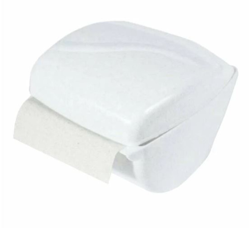 Держатель для туалетной бумаги пластик, закрытый ВОЛНА белый