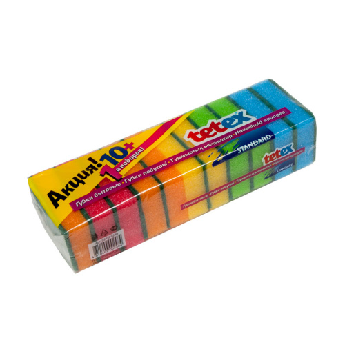 Губки бытовые TETEX 10шт+1 90х60х26мм