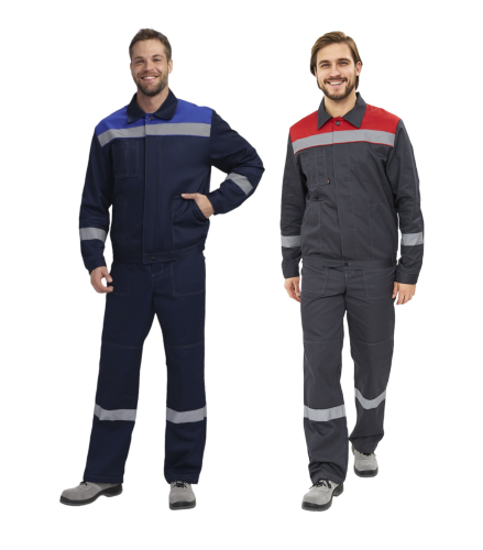 Костюм с п/к ЛИГОР ЛЕГИОН ПРЕМИУМ-2 35хб/65пэ, пл.240, темно-синий/василек