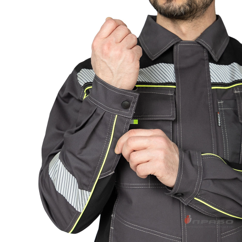 Костюм с п/к БРЕНД-2 КОРПОРАТИВ 35 хб/65 пэ, пл.240, темно-серый/черный