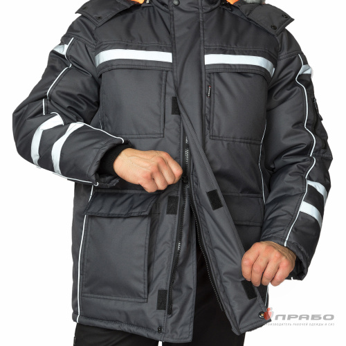 Куртка утепленная АЛЯСКА УЛЬТРА 100пэ, пл.170, темно-серая, размер  ликвидация только 52-54/170-176 и 60-62/182-188