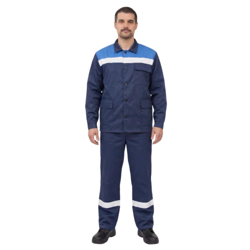 Костюм с п/к СТАРТУС-2 48хб/52пэ, пл.214, син./вас.