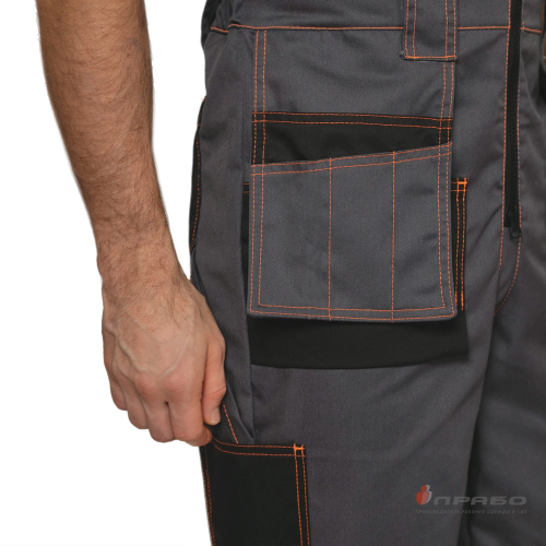 Полукомбинезон БРЕНД 35 хб/65 пэ, пл.240, серый/черный