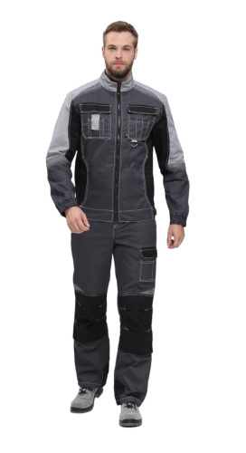 Костюм с п/к ВЕКТРОН ФОРМУЛА-2 35хб/65пэ, пл.240, т.сер/сер/черн.