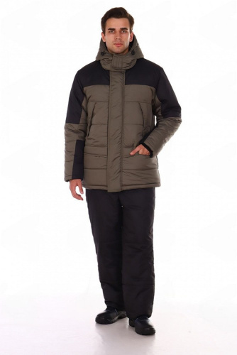 Куртка утепленная ТНЗМИМ-2 на замке ткань ДЮСПО 100пэ, пл.110, хаки/чёрн., р.48-50/170-176