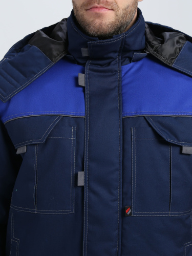 Куртка утепленная ФЛОФТ ФАВОРИТ короткая на замке ткань БАЛТЕКС  35хб/65пэ, пл.240, т.син/вас/сер.